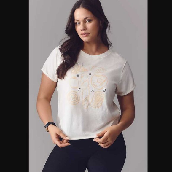 New L Phthalo Ruth x Anthropologie Eat Bread graphic tee - Picture 1 of 10